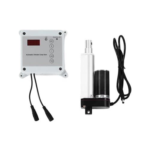 Automatic Chicken Coop Door Opener, 12VDC Timing Photosensitive Remote Control Kit for Hen House Auto Closer (US
