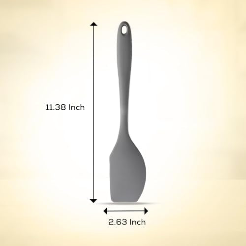 Mrs. Anderson’s Baking Silicone Scraper Spatula, Flexible And Nonstick, One-Piece Design, Turquoise Blue, For Mixing, Folding, Scraping, Baking, And Cooking - color: Gray, size: 11.25-Inch, Scraper