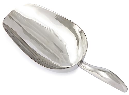 36 oz Stainless Steel Scoop, 12.5” L x 4.4” W | for Ice, Dog & Cat Food, Popcorn, Coffee, Candy, Sugar, Flour, Dry Goods, etc. - size: 36 oz Scoop