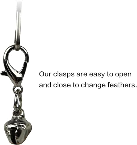 TTcat 3 Pack Mini Natural Feather Cat Wand Refills, Small Detachable Clip-on Feather Replacement Attachments with Bells, Universal Lobster Clasp Cat Teaser Refills, Hunting Prey Toy for Indoor Cats. - color: 3Pcs (Mini Insects)