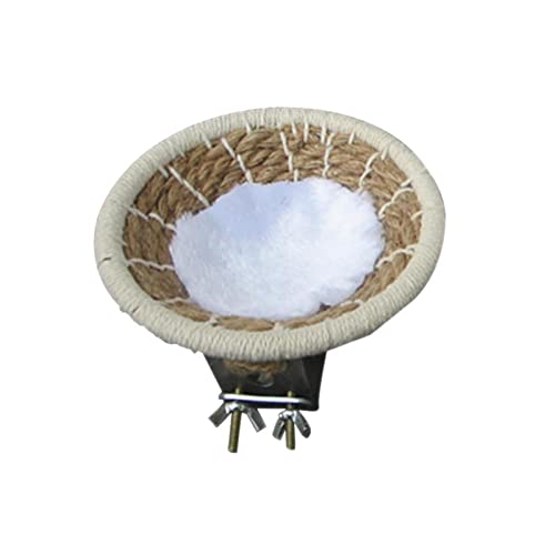 Hand Woven Hemp Rope Bird Nest Bed Cage Bed for Dove Parrot Canary Little Parrot Warm Bird Breeding Cabin Nest(Hemp Rope L)
