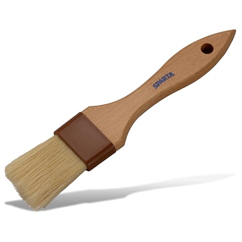 SPARTA Kitchen Basting Brush – 4037300 Basting Brush for Cooking Flat Boar Bristle Brush, Hardwood Handle for Kitchens, Restaurants, Catering, High Heat Food Prep, 1.5in, Pack of 12 - size: 8.25" x 1.5" (Pack of 12)