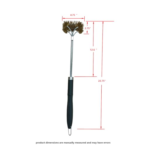 SUNRISE Fryer Brush with Long Handle (Brass with Plastic Handle, Double Brush) - color: Brass With Plastic Handle, size: Double Brush