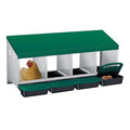 Chicken Nesting Box 4-Compartment Roll-Out with Pull-Out Trays, Egg Nesting Boxes for Hens, Chicken Coop Laying Box,Easy Wall Mounting with Metal Legs - color: green, size: 4 holes