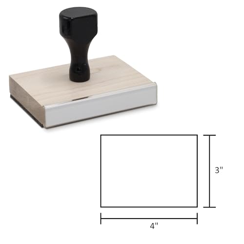 Infusion Custom Text Traditional Wood Stamp with Plastic Handle, 3" x 4" - size: 3" x 4"
