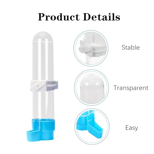 2 PCS Bird Waterer Feeder Automatic Bird Feeder Water Dispenser Hanging Feeding Water Bottles Bird Drinkers for Parrot Budgies Parakeet Cockatiels