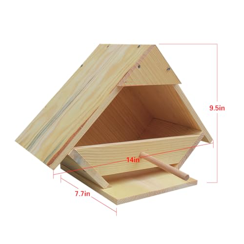 Mourning Dove Bird House - Outdoor Solid Wood Nesting Box with Predator Guard for Backyard, Garden, Patio | Handmade, Weather Resistant, Easy Mount - size: 1 Pack