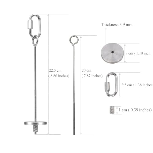 2pcs Hanging Bird Treat Skewer Parrot Fruit Feeder, 8.9 Inch Stainless Steel Bird Food Holder Parrot Fruit Food Skewer with Washer Nut Parakeet Treat Holder Feeder for Parrot Budgie Conure, LXLVOUEG - size: Screw-8.9inches-2P