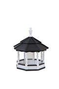 Amish Handcrafted Poly Spindle Outdoor Bird Feeder – 20”W x 24”H Post Mount for Backyard Bird Watching, Easy Refill Roof Knob, Octagon Design with 8 Spindles, Hand-Made in Lancaster PA