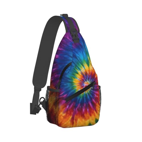 Tie Dye Sling Bag for Women, Crossbody Bag Colorful Sling Backpack for Men, Casual Shoulder Bags Lightweight Gym Outdoor Sports Travel Hiking Fishing Daypack - color: Tie Dye