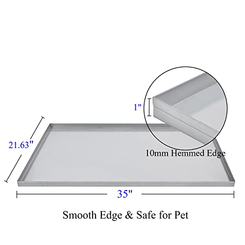 35x21.63x1 Replacement Tray for Dog Crate, Galvanized, Chew-Proof and Crack-Proof Dog Kennel Tray Replacement - size: 35"L x 21.63"W x 1"H