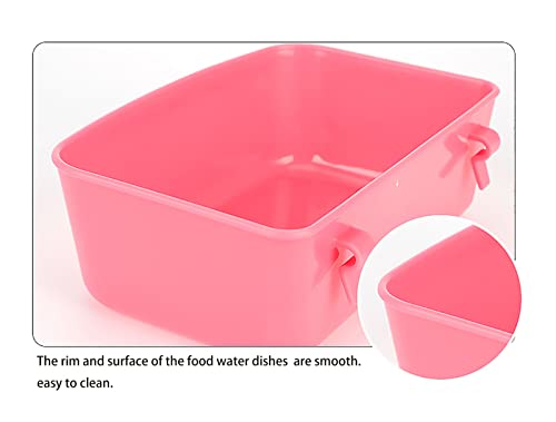 Pack of 3 Rabbit Feeder Waterer Chicken 15 OZ Guinea Pig Cage Bowl Food Water Container Hanging Feeding Dish Coop Cup Treats Drinker for Pigeon Dove Puppy Cat Bird Bath Basin Hamster Bed - size: Pack of 3