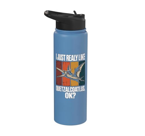 Really Like Quetzalcoatlus Bird Flying Dinosaur Kids Trex Stainless Steel Insulated Water Bottle - color: Light Blue