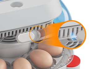 Sailnovo 12 Egg Incubator with Automatic Egg Turning and Humidity Display, 4 Modes Incubators for Hatching Eggs with Bulit-in Candler, 360° View Clear Window, for Chicken, Blue, 11.2x11.2x7.6 inch