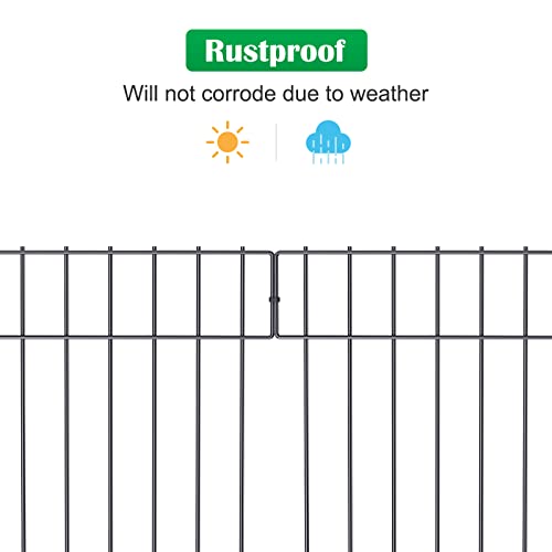 10 Pack Animal Barrier Fence, 17 Inch(H) X 10 Ft(L) Decorative Garden Fencing for Garden. | Fence Gap Blocker, Hard and Rustproof, Easy to Install - size: 17'' (H) X 10' (L)