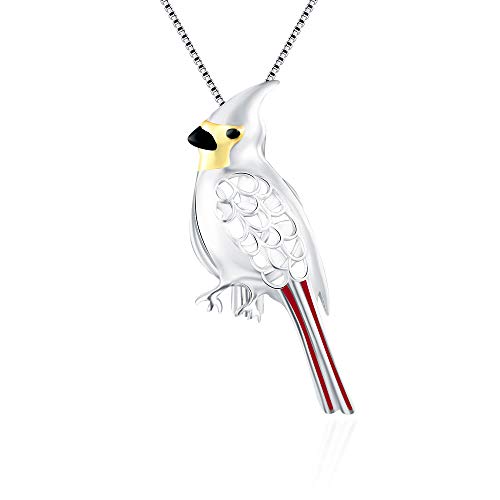 Cardinal Bird Cage Pendants for Women Sterling Silver