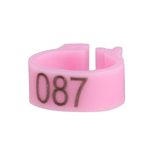 100Pcs Pigeon Leg Bands, 8mm Numbered Bird Leg Rings for Small Birds Poultry Foot Clips for Finch Dove Lovebird Quail