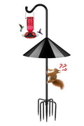 92’’ Bird Feeder Pole Squirrel Proof 1 Pack, Adjustable Tall Shepherds Hooks for Outdoor with 7 Prongs Base, Heavy Duty Shepherd Hook with Baffles, Pole for Bird Feeder, Plant Baskets - size: 92 Inch Pole&Baffle