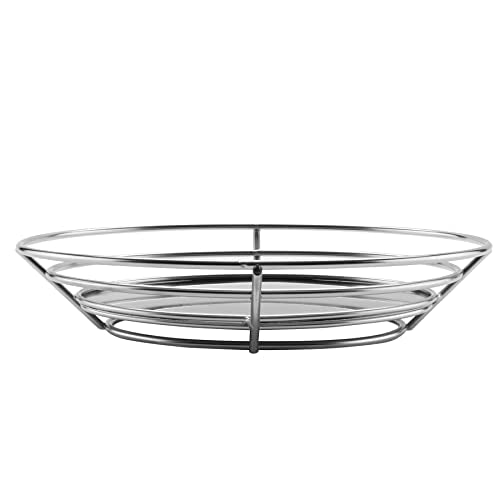 G.E.T. 4-83850 11.25" x 8.25" Stainless Steel Oval Basket with Raised Solid Bottom, Clipper Mill (Qty,1) | Dishwasher safe, Slim, Restaurant service, Great for Sandwiches, Fries, Appetizers and Table Service - color: Stainless Steel, size: 11.25" x 8.25",