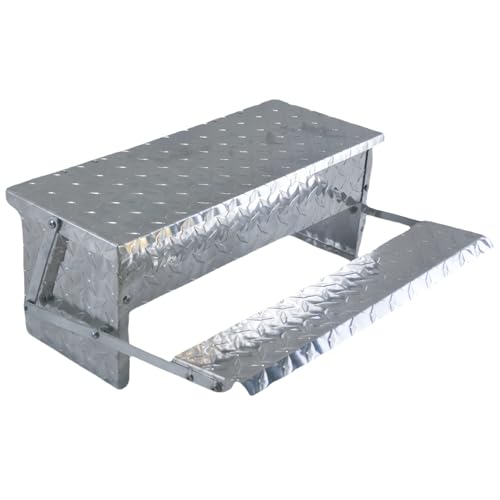 Treadle Large Poultry Feeders Aluminium Automatic Chicken Feeder No Waste Rat Proof Trough with Weatherproof Lid for Duck Fowl 11 lbs Capacity - size: 20.1"×12.5"×7.5" 11lbs