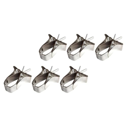 ULTECHNOVO 6pcs Stainless Steel Multi-Function Food Clips Portable Bird Cage Fruit Vegetable Holders Easy to Carry and Store Household Use