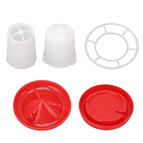 Chick Feeder and Waterer Kit, Mini Chicken Feeder and Waterer, Rotary Sleeve Design Automatic Feeding and Watering Combo for Baby Turkey, Guinea Fowl, Quail and Pigeons, 3.6x4.0in