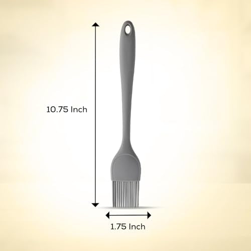 Mrs. Anderson’s Baking Silicone Basting Brush, Non-Stick, Heat Safe, Shed-Proof Bristles, Gray, 1.75-Inches, For Butter, Egg Wash, Glaze, And Baking Prep - color: Gray, size: 10.75-Inch, Brush