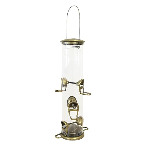 Aspects 420 Antique Brass Quick Clean Big Tube Feeder, Large, Brown/A