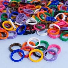 Poultry Spiral ID Leg Bands Standard Size 7-7/16", Assorted Plastic, 25 per Pack