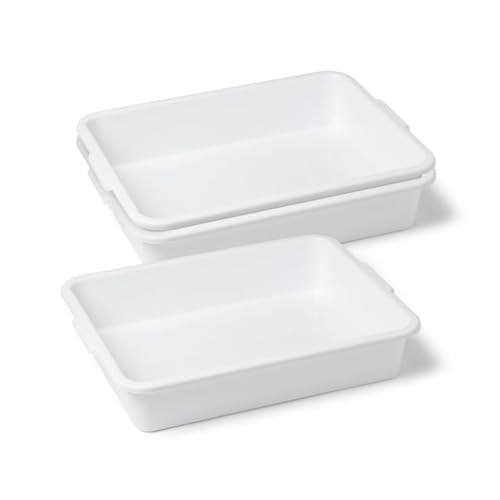 United Scientific™ Multi-Purpose Containment Tray, 15L x 12W x 3" H, 3-Pack | Resistant Storage Tray, Ergonomic Handles, Stackable Design, Chemical Resistant Surface, Polypropylene Material - size: 15" x 12" x 3" (3 Count)