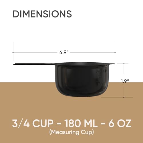 Color Up ¾ Cup Measuring Cup (180 ml) – Premium Blck Stainless Steel, Accurate for Wet & Dry Ingredients, Embossed Markings, Easy-Pour Spouts, Dishwasher-Safe, Kitchen Essential - size: 3/4 Cup (180 ml) Black