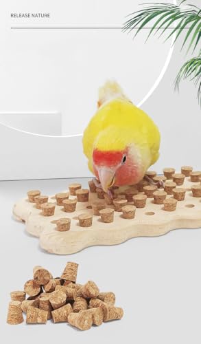LOS ANDES Parrot Chew Toy with Soft Corks, Wooden Biting Training Toy and Foraging Bird Toys,Bird Cage Accessories, Parakeet Toys - size: Keyboard