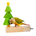Bird toys & Bird Perch, Bird Wooden Block Chewing Toy Parrot Foraging & Puzzle Toys Bird Cage Accessories for Conures Parakeets Cockatiels Lovebirds African Grey Macaws (Revolving Christmas Tree) - color: Revolving Christmas Tree