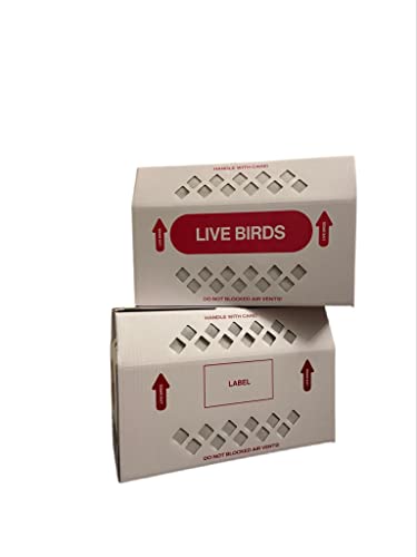 Live Bird Shipping Box Less Expensive Size 18" x 8" x 12" Tall-with Handle for Poultry, Pigeons, & Canaries - 2 Boxes