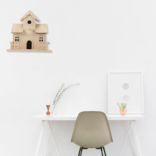 Wooden Bird House Unfinished Birdhouse to Paint for Kids and Adult Wood Hanging Sleeping Nest for Bird Squirrel Conure and Parrot