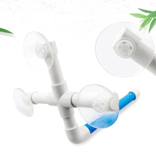 Bird Shower & Window Perch with Suction Cups | Fits Small/Medium Parrots (Conures, Cockatiels) | Frosted Anti-Slip Surface for Bathing Safety | Bathroom Wall Mount