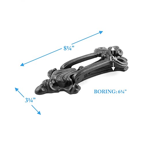 Renovators Supply Manufacturing Door Knockers for Front Door 8.25 in. Black Cast Iron Door Knocker with Mounting Hardware - color: Black Knot