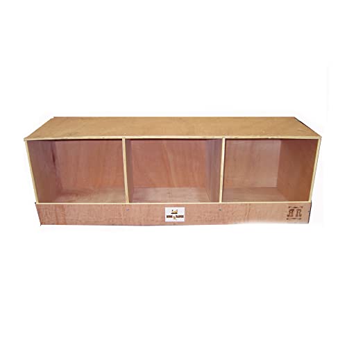 Rugged Ranch 4-Pack Triplex 36"x12"x12" Triple-Compartment Hen Nest Cubbies for 12 to 24 Hens - Wooden Chicken Coop Accessories for Interior Use, Furniture-Grade Wood, Easy Assembly