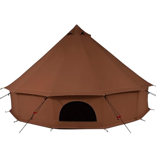 WHITEDUCK Regatta Canvas Bell Tent - w/StoveJack, Waterproof, 4 Season Luxury Camping and Glamping Yurt Tent Outdoor - color: Desert Red, size: 20' (6M), Water Repellent