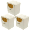 Mipcase 3 Pcs Bird Breeding Box Plastic Bird Nesting Box Hanging Hut for Parrots Finches Cockatiels Garden Yard Porch Home 5.11 X 5.11 X 3.93 in