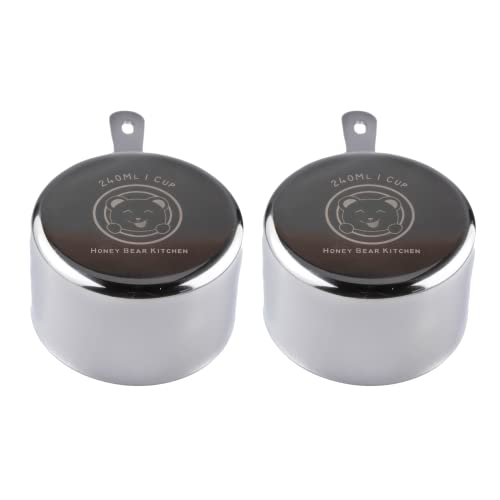 1 Cup 240 ml Measuring Scoop Cups, Polished Stainless Steel (Set of 2) - size: 1 Cup 240 ml
