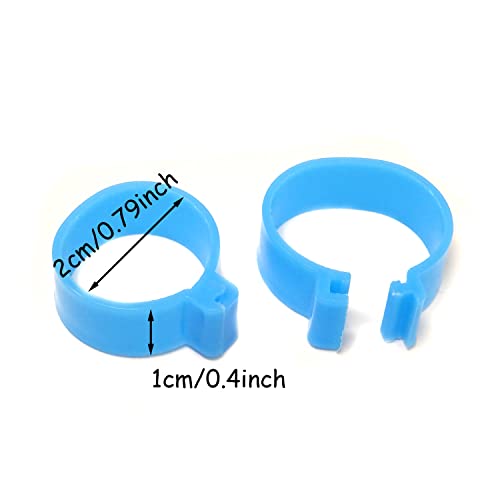 Honbay 100PCS 5 Colors Poultry Foot Rings Leg Bands Clip-on Rings for Birds, Ducks and Chickens (20mm(4.4-11lbs))