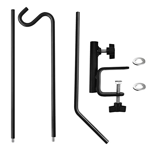 2 Pack Heavy Duty Extensible Adjustable Deck Hooks for Hanging Bird Feeders, Plants, Suet Baskets, Wind Chimes, Lanterns - size: 43in Long Deck Hook-2 Packs