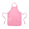 DALIX Apron Commercial Restaurant Home Bib Spun Poly Cotton Kitchen Aprons (2 Pockets) in Pink - color: Pink