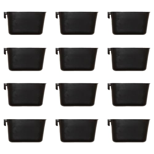 Cage Cups 12pk Black 1 Pint/16 fl oz Hanging Feed & Water Cups Poultry