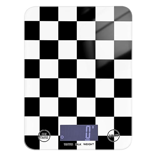 Food Scale Kitchen Scale Food Scales Digital Weight Grams and Ounces Small Electronic Food Scale for Baking Cooking Checkered Black White - color: Checkered Black White