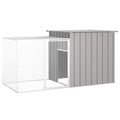 Large Chicken Coop Grey Galvanized Steel 78.7 x 35.8 x 39.4 in Outdoor Poultry Habitat Supplies with Lockable Door & Ventilated Run for Backyard Garden - color: Grey