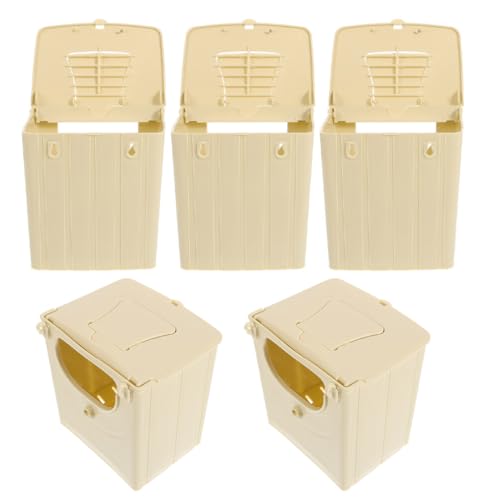 Toddmomy 5PCS Plastic Bird Nesting Box - Professional Parakeet Breeding House for Cage, Safe Hatching Box for Lovebirds, Budgies and Cockatiels, Easy to Install & Clean