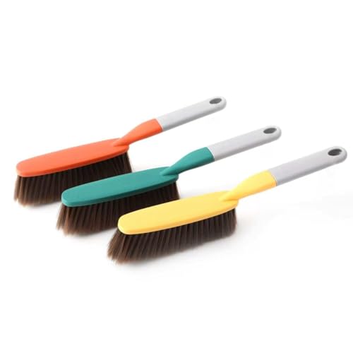 15" Soft Brist. Hand Broom Brush 3 PackBed Sofa Counter Hair Clear | Soft bristle hand broom brush, efficiently clear pet hair, dust debris on beds, sofas countertops for daily home cleaning. - color: 3 Color