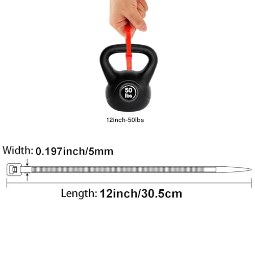 Zip Ties, 100pcs Red Zip Ties 12 Inch,Zipties Cable Tie Wraps, Multi-Purpose Cable Management Ties, Self-Locking Ziptie for Office and Home(Can bear 50lb) - color: Red, size: 12" (100 Pack)